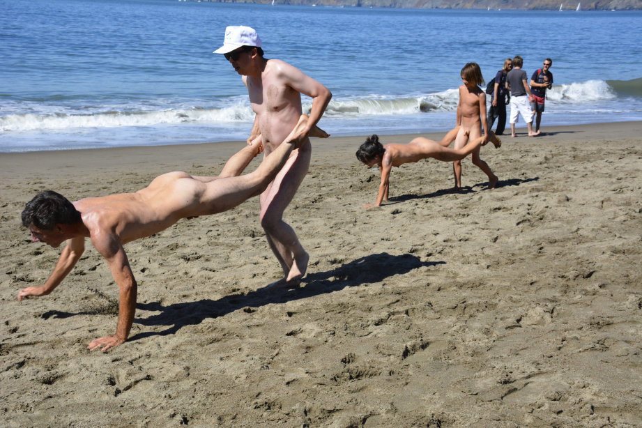 Nude beach olympics at baker beach.